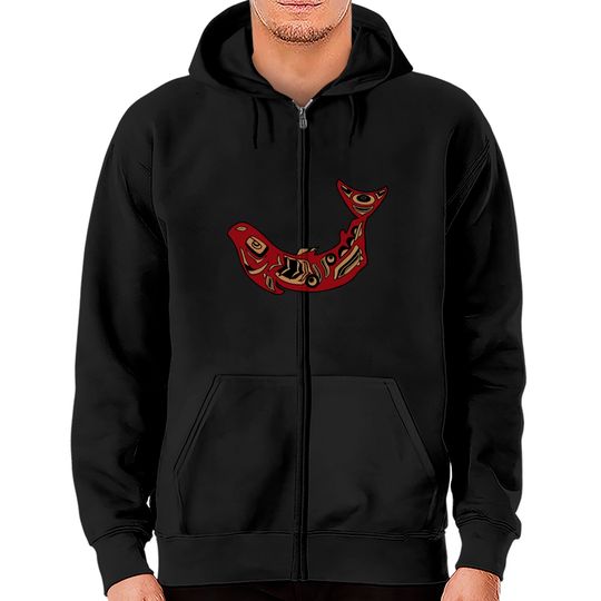 Discover Native American Indian Salmon Fish Totem Pacific Northwest Zip Hoodie
