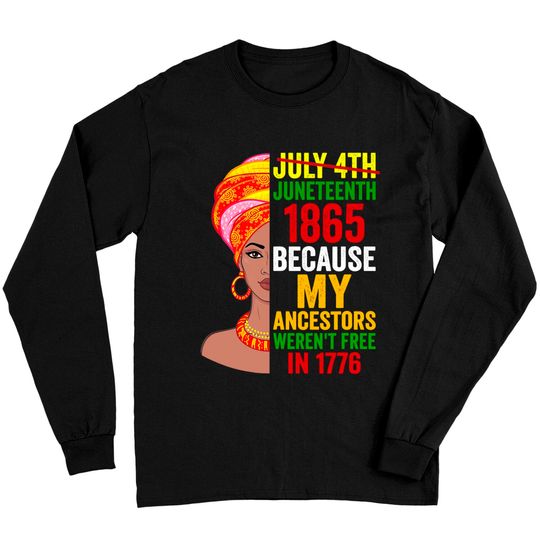 Discover Juneteenth Queen Melanin African American Women Tee Long Sleeves