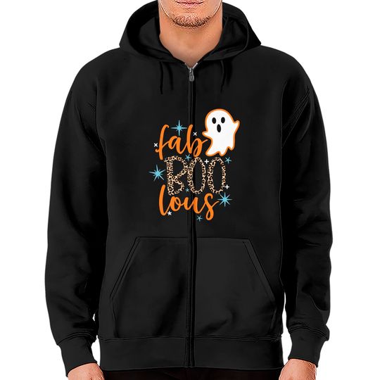 Discover Halloween Fab Boo Lous Leopard Ghost Zip Hoodie