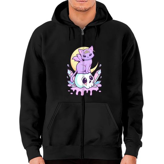 Discover Kawaii Pastel Goth Cute Creepy Witchy Zip Hoodie