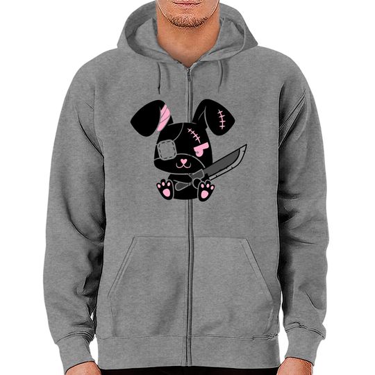Discover Kawaii Bunny Menhera Pastel Goth Zip Hoodie
