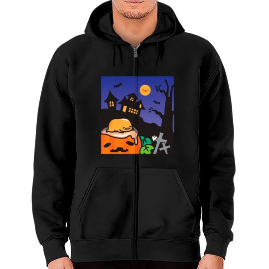 Discover Gudetama Haunted House Halloween Zip Hoodie
