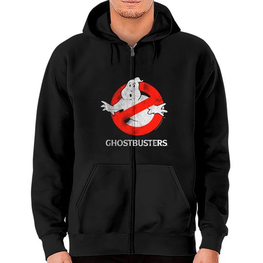 Discover Ghostbusters Vintage Ghost Logo Zip Hoodie