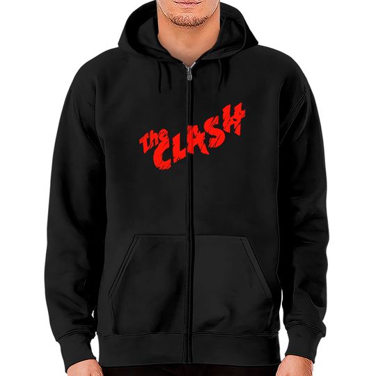 Discover The Clash Scratched Red Logo Zip Hoodie