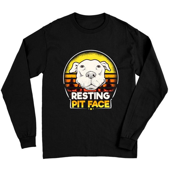Discover Resting Pit Face Vintage Long Sleeves Pitbull Dog Beach