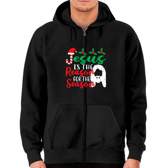Discover Jesus Is The Reason For The Season Christmas Pajamas Gifts Zip Hoodie