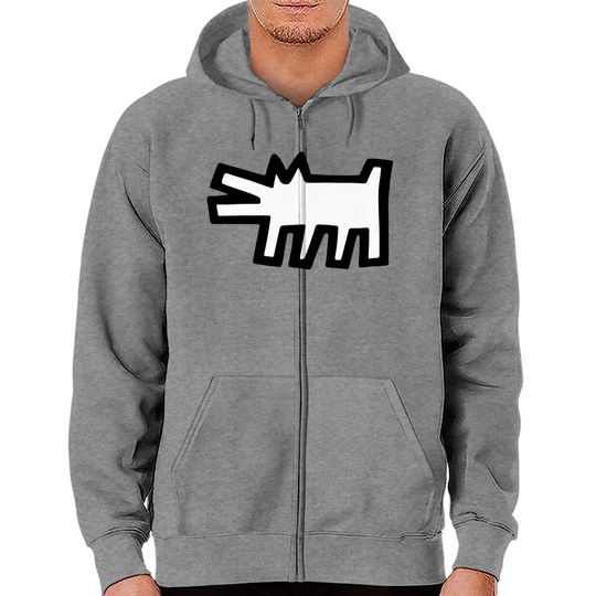 Discover Keith Haring Zip Hoodie The Barking Dog Icon, 1990 Street Art