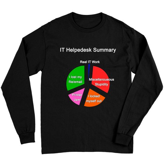 Discover Funny IT Helpdesk Tech Support Work Summary Long Sleeves