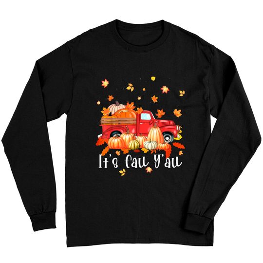 Discover It's Fall Y'all Pumpkins Print Maple Farm Long Sleeves