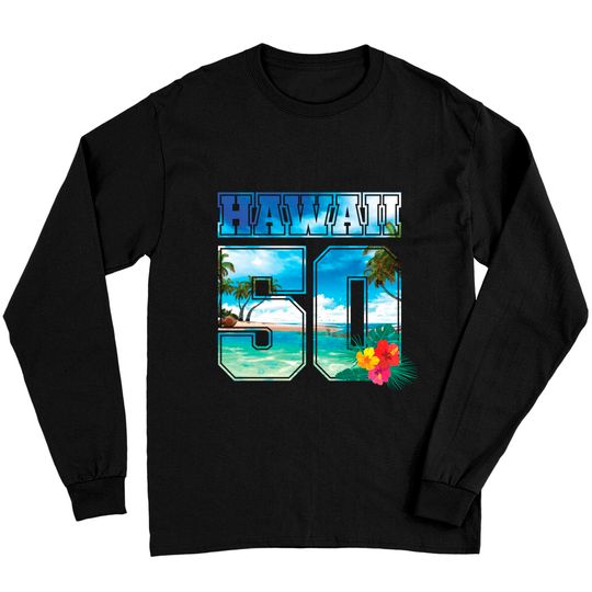 Discover Hawaii 50th State Hawaii Hibiscus 50 Long Sleeves