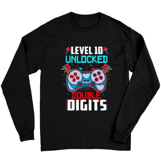 Discover 10th Birthday For Boys Double Digits 10 Year Old Gifts Gamer Long Sleeve