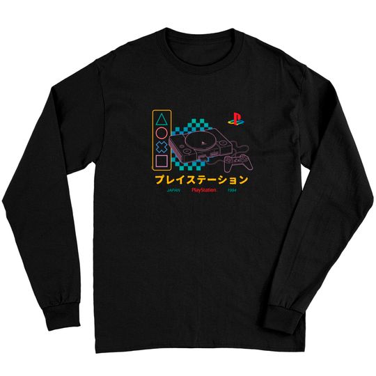 Discover Playstation Checker Neon 90's Long Sleeves Pullover Long Sleeves