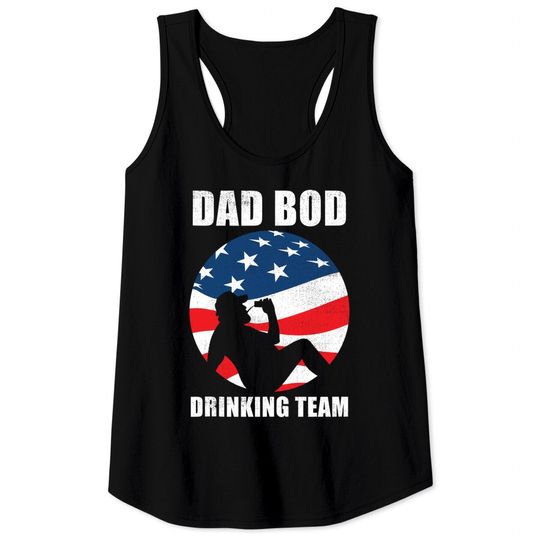 Discover Mens Dad Bod Drinking Team American US Flag Tank Top