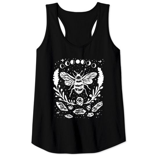 Discover Honey Bee Moon Phases, Crystals Gothic Punk Style Tank Top