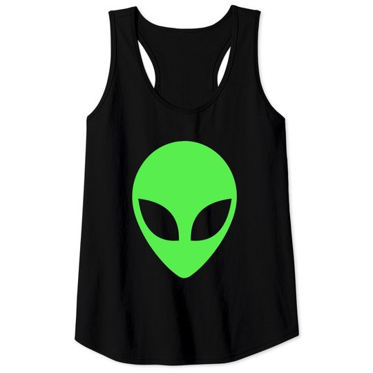 Discover Green Alien Head 90's Style Alien Tank Top
