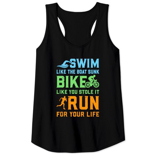 Discover Swim Bike RunTriathlon Contest Race Tank Top