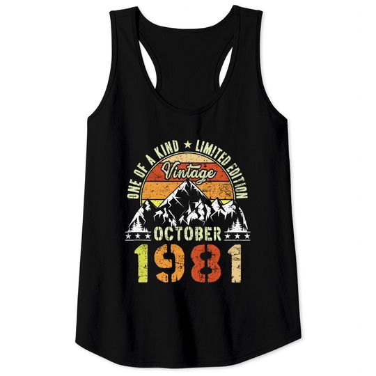 Discover 40th Vintage Birthday For Men and Women October 1981 Tank Top