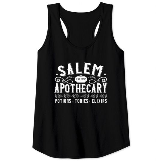 Discover Womens Basic Witch Salem Apothecary Herbalist Elixir Tonic Potion Tank Top