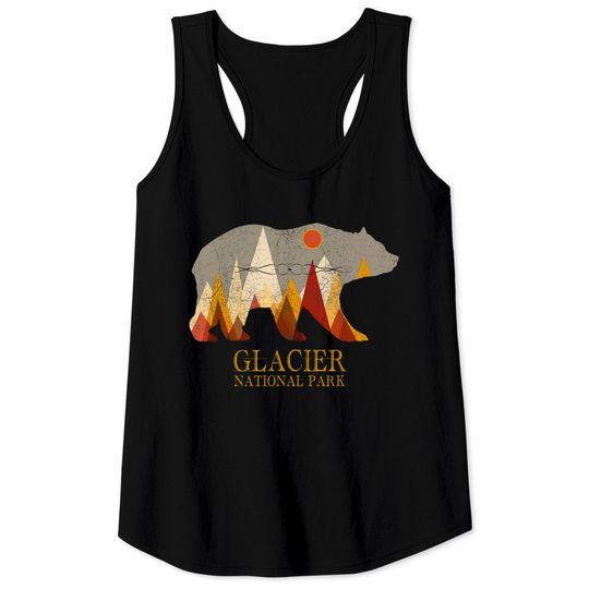 Discover Glacier National Park Grizzly Bear Montana Tank Top