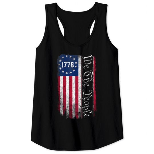 Discover 1776 We the People Betsy Ross 4th Of July American Flag Men Tank Top