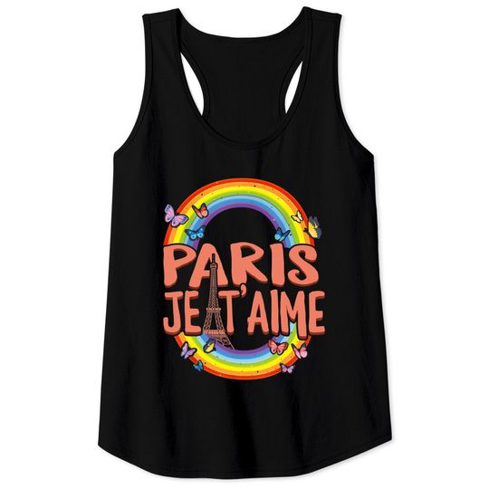 Discover Paris je t'aime I Love Eiffel Tower Tank Top