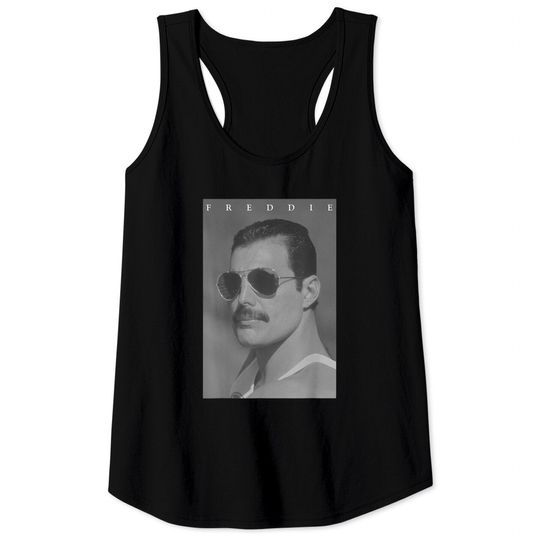 Discover Freddie Mercury Official B&W Shades Photo Tank Tops