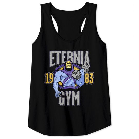Discover Men's Skeletor Face Eternia Gym 1983 Tank Tops