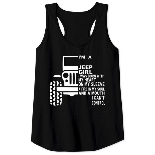 Discover Jeep Girl Heart on My Sleeve Tank Tops