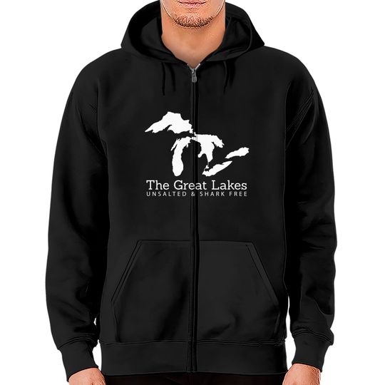 Discover Unsalted And Shark Free Michigan Great Lakes - Michigan - Zip Hoodies