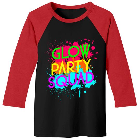 Discover Glow Party Squad Funny Halloween Group Baseball Tees