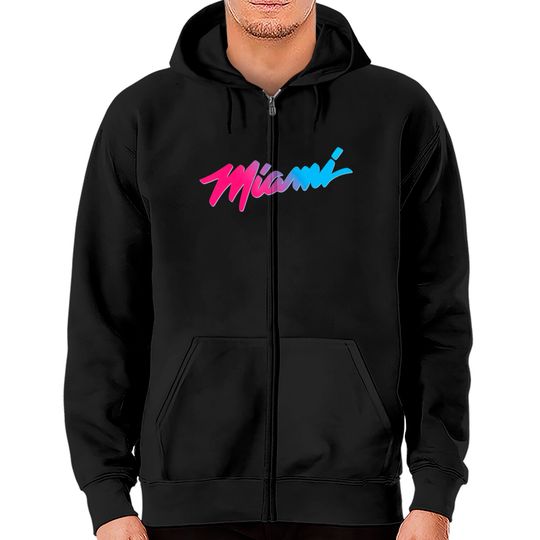 Discover Men's Zip Hoodies Miami Script