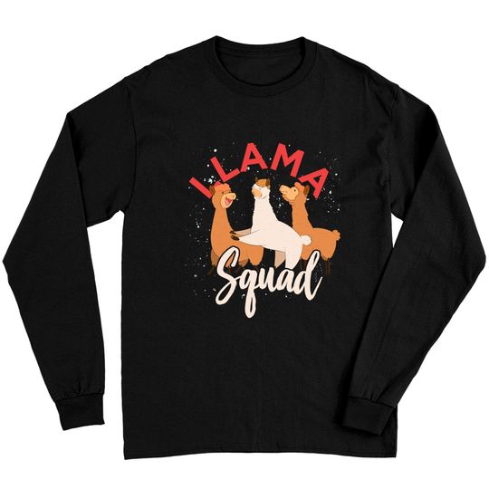 Discover Funny Llama Animal Lover Alpaca Squad Llama Long Sleeve T-Shirt