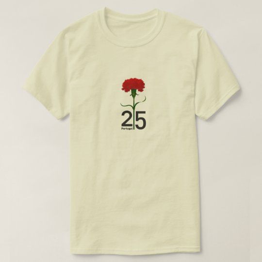 T-shirt para Homem e Mulher Cravo 25 de Abril Dia de Liberdade