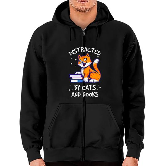 Discover Cat & Book Lovers Zip Hoodies