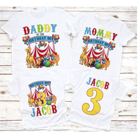 Discover Personalized Circus Birthday Shirt for Birthday Boy
