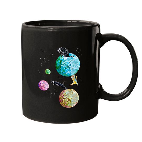 Discover Cats in Space Galaxy Planets Mugs