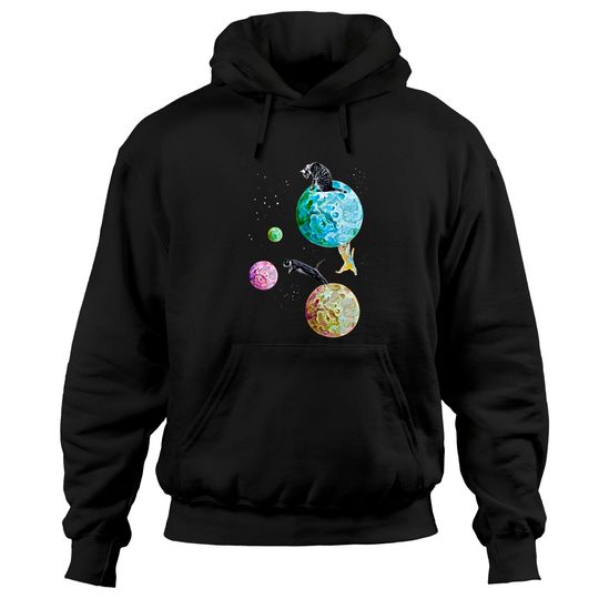 Discover Cats in Space Galaxy Planets Hoodies