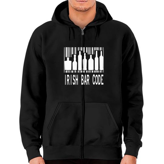 Discover Irish Bar Code 2 Zip Hoodies