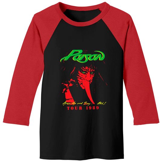 Discover Poison Tour 1989 Baseball Tees