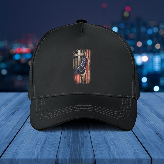 Discover Vintage Faith Over Fear Christian Cross American Flag Baseball Cap