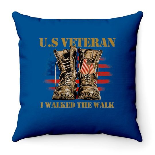 Discover U.S Veteran I Walked The Walk With American Flag Throw Pillows