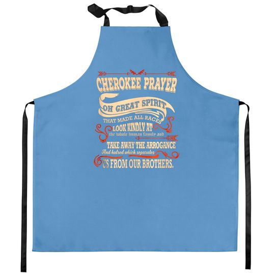 Discover Cherokee Native American prayer Kitchen Aprons