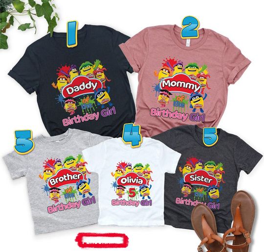 Discover Play-Doh Birthday Family Birthday  Shirt