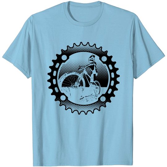 Discover Downhill Biker Inside Sprocket (light Background) T Shirt