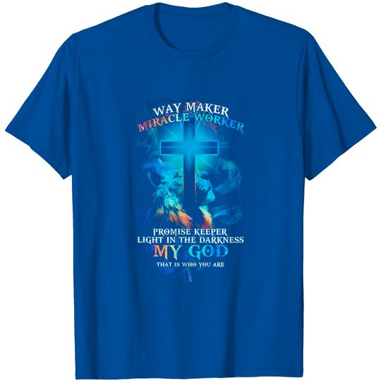 Discover Waymaker Miracle Worker T-Shirt Lion Cross Light Colorful