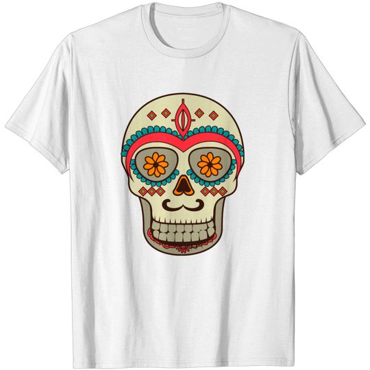 Discover Skull Colors Sticker T Shirt