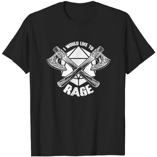 Discover Tiefling Barbarian T-Shirt I Would Like To Rage D20 Barbarian Funny Tabletop RPG Gamers
