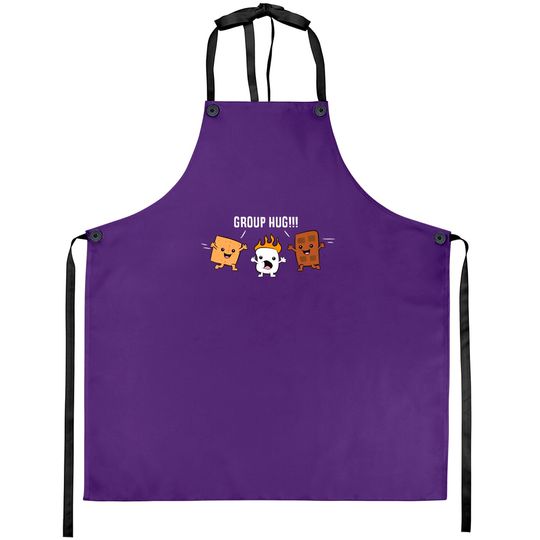 Discover Group Hug Camping Campfire Chocolate Marshmallow S'Mores Aprons