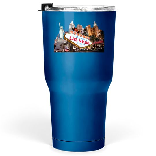 Discover Las Vegas Famous Sign Strip Building Skyline Souvenir Gift Tumblers 30 oz
