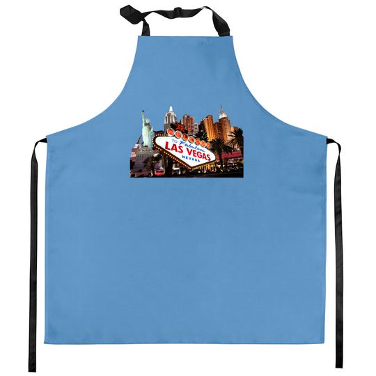 Discover Las Vegas Famous Sign Strip Building Skyline Souvenir Gift Kitchen Aprons
